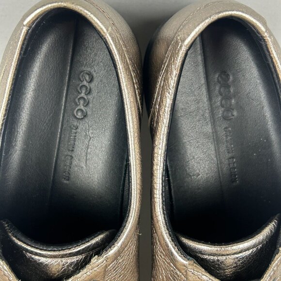 Ecco Soft 7 Metallic Casual Sneakers Womens 8/8.5 EU 39 Pewter Low Top Lace Up - Picture 8 of 12